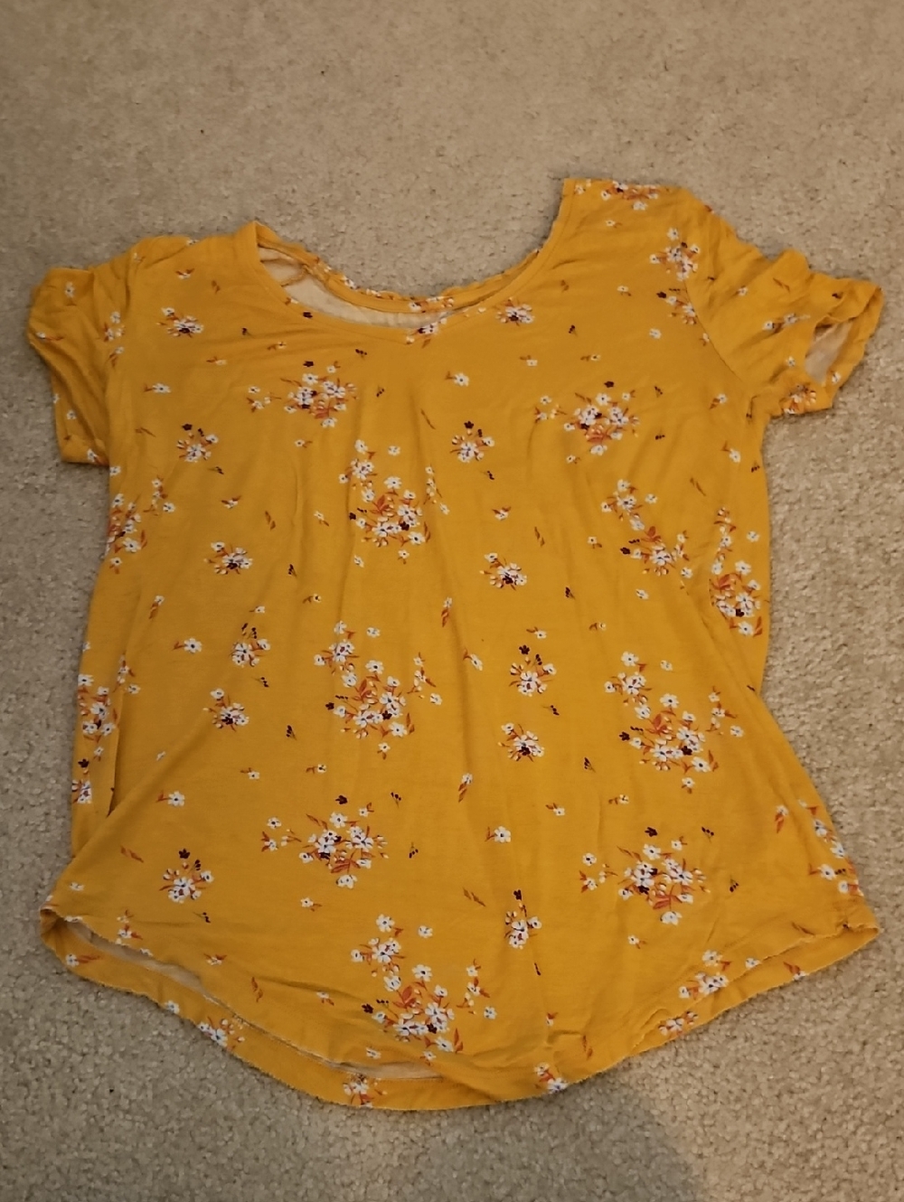 SO Yellow Floral Short Sleeve Tee